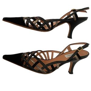 MAX MARA Black Sling Back Pointed Toe Heels Women’s Size 6.5 /EU 37.5